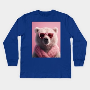 Pink Teddy Bear Kids Long Sleeve T-Shirt